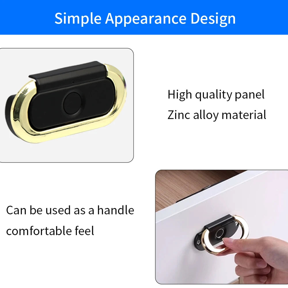 Fingerprint Smart Drawer Cabinet Lock Invisible Keyless Unlock Furniture Locker Safe Electronic Fingerprint Sensor Cabinet Lock Vue