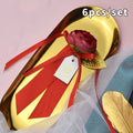 6pcs Multi-use Realistic Gift Box Decor Rustic Style Silk Ribbon Wedding Car Flowers Elegant Candy Box Flower Car Decoration Vue Style 1
