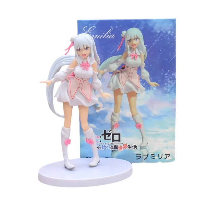 17cm Re: Zero Starting Life in Another World Anime action figure Emilia Action Figures Kawaii Goddess Collection Model toys Vue