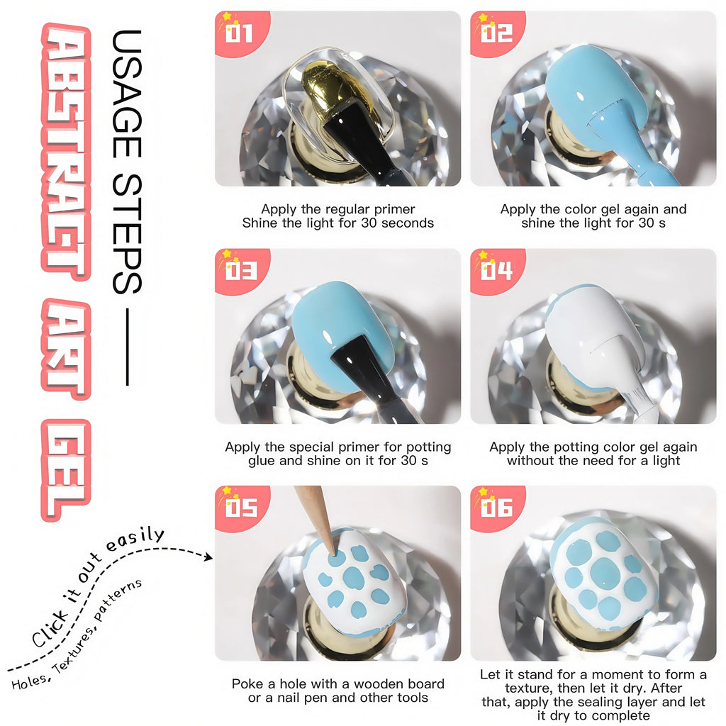 POKE nail gel black and white gel nail polish nail bubble sea wave pattern painting carving gel DIY nail, Vue