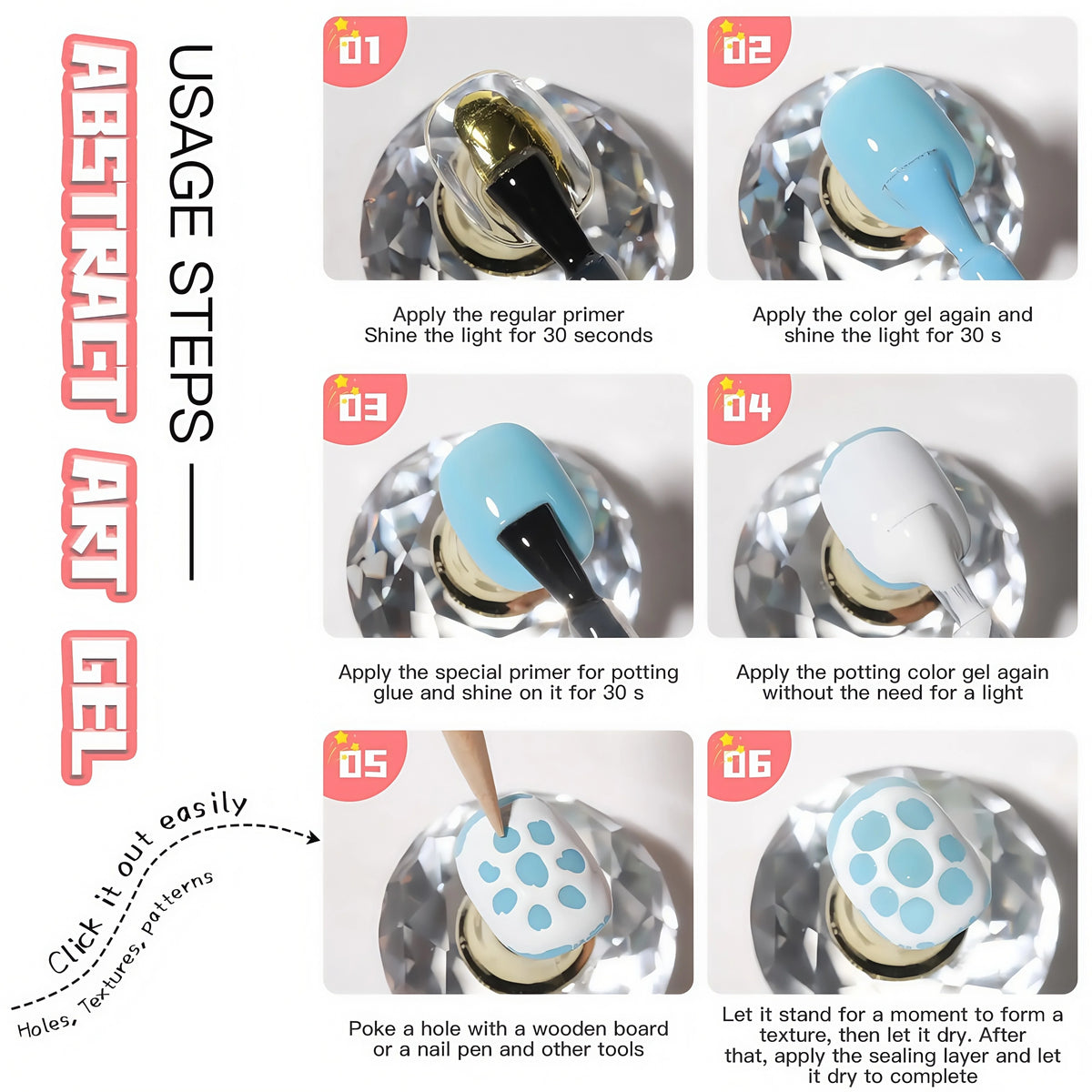 POKE nail gel black and white gel nail polish nail bubble sea wave pattern painting carving gel DIY nail, Vue