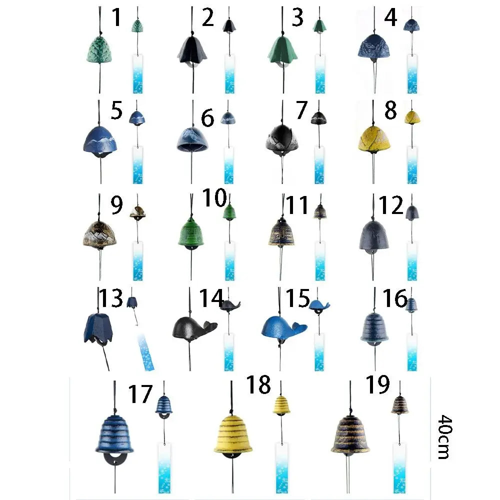 Japanese Style Cast Iron Wind Chimes Vintage Simple Blessing Bell Creative Ornaments Bell Gifts Vue