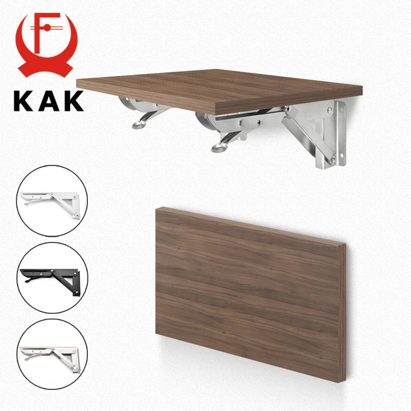 KAK 2pcs Folding Shelf Bracket Heavy Duty Stainless Steel Collapsible Shelf Bracket Hardware for Table Work RV Car Saving Space Vue