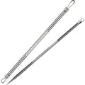Teenitor Pimple Extractor Acne Treatment Tool Surgical Grade Blackhead Comedone Removal 2-in-1 Tool for Face Nose Blackhead Extr Vue Silvery 2pcs