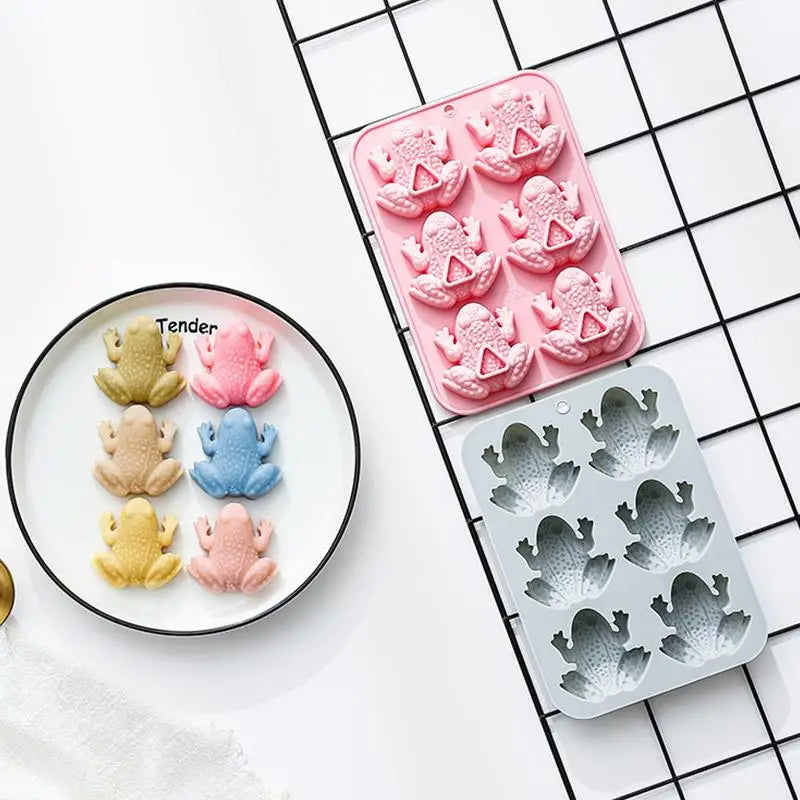 Frog Silicone Fondant Mold 6 Hole Toad Shape Chocolate Candy Moulds for Passover Baking and Party Supplies Vue