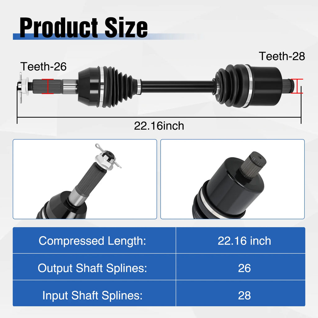 Frokom Rear CV Axle Drive Shaft for Polaris Sportsman 450/570 4X4 2018 2019 2020 2021 2022 2023 2024 2025, Fits HO EPS & X2 Models, OEM 1333677 Vue