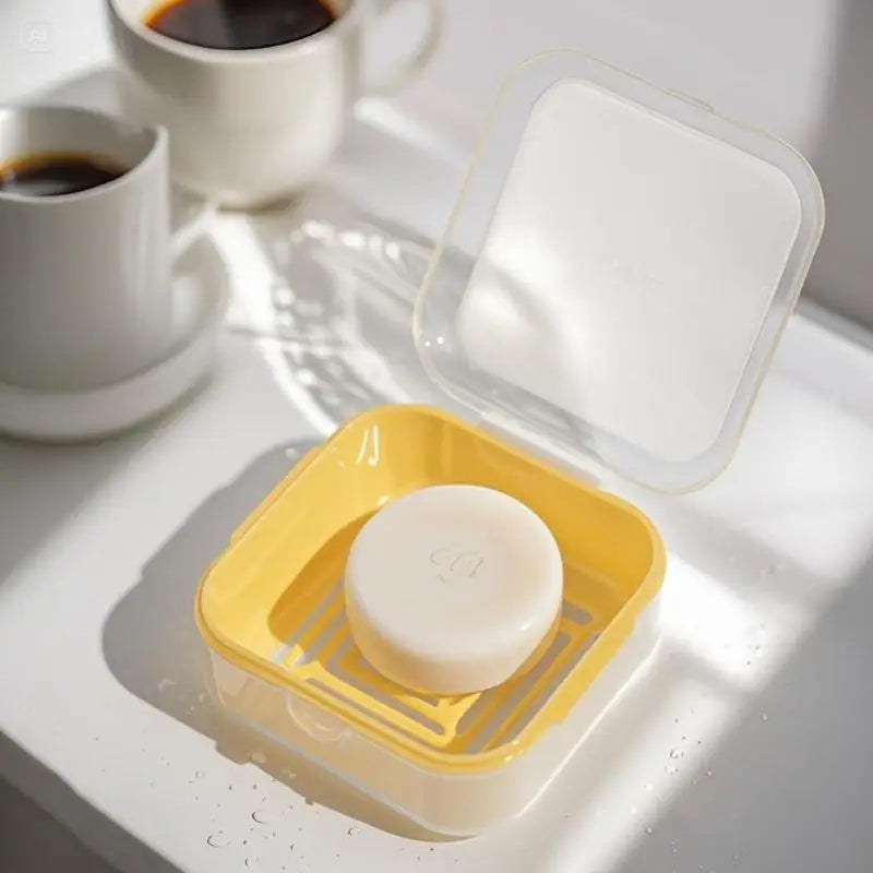 1Pce Travel Mini Soap Box Portable Leak Proof Soap Storage Box, Suitable For Dormitory Travel, Camping Vue