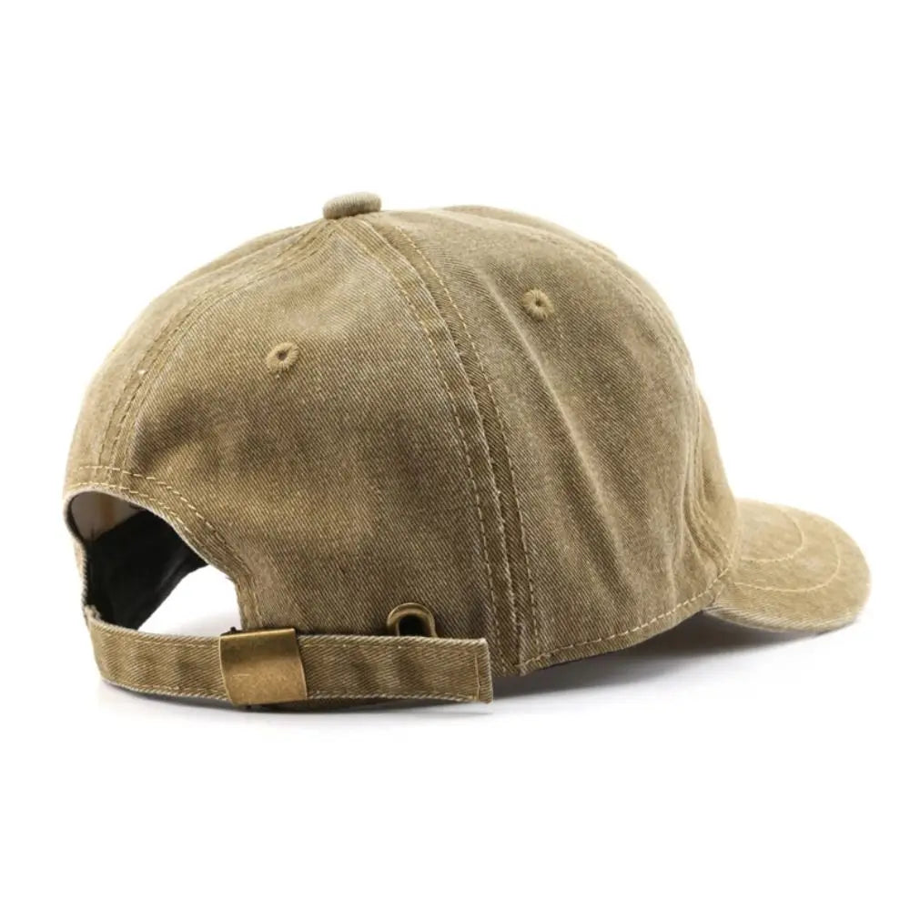 Fashion Short Brim Baseball Cap Adjustable Solid Bucket Panama Washed