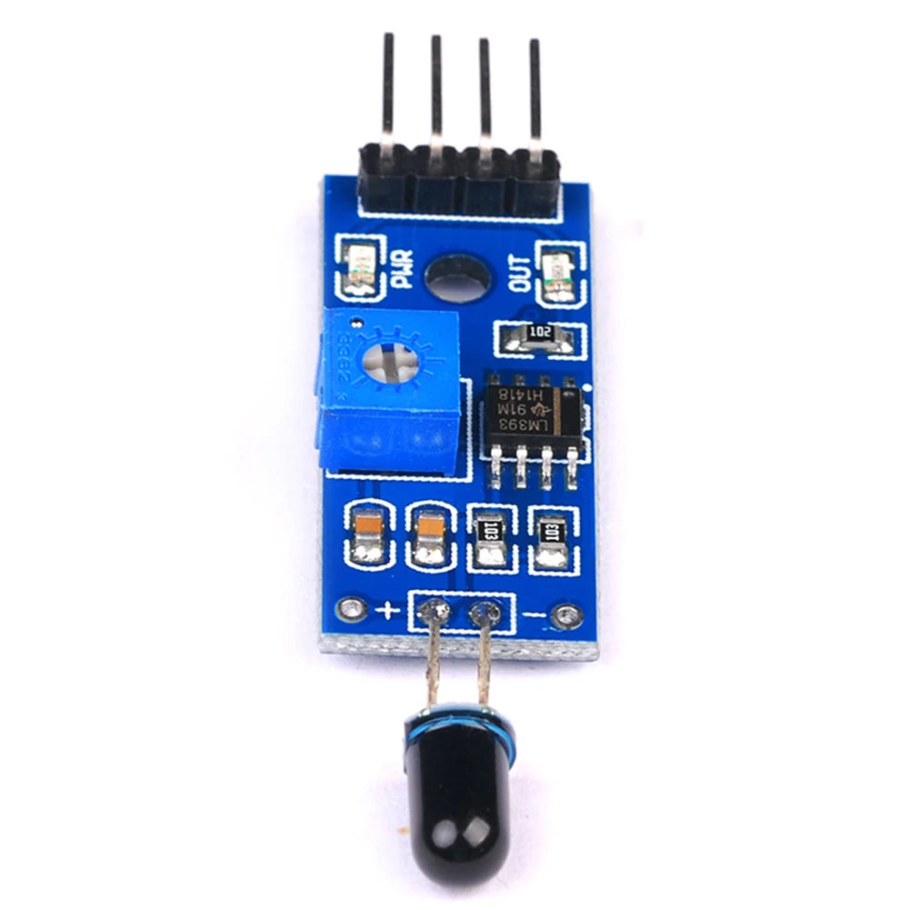 4 Pin Fire Detector Infrared Receiver Module 3.3V-5V Flame Sensor Module Sensitivity Adjustable Accessories for Arduino DIY Kit Vue
