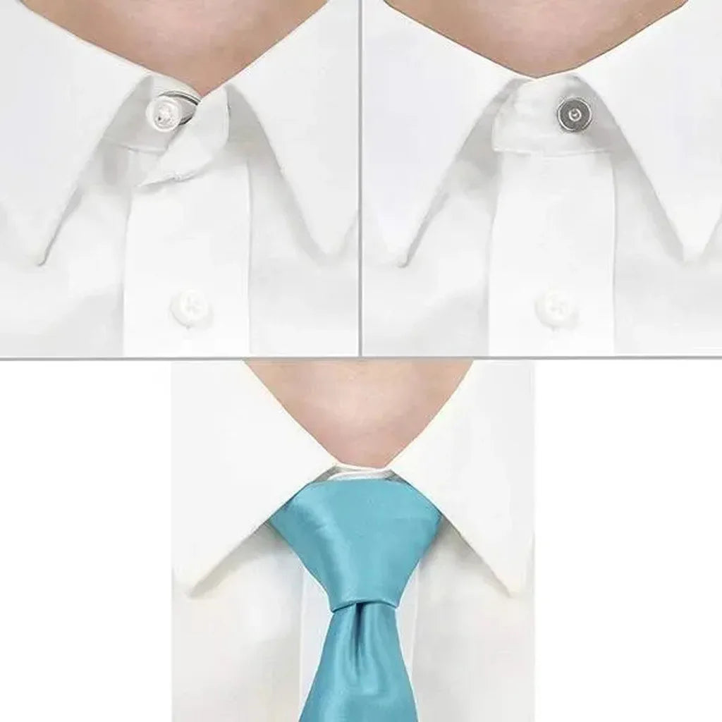 6pcs Metal Collar Extenders Neck Extender for Expansion of Men Women Shirt Dress Trouser Coat Collars Pants Buttons Extenders Vue