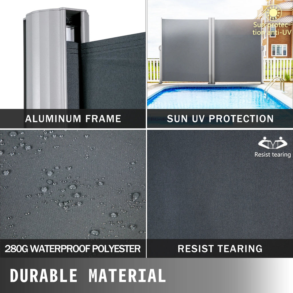 Retractable Side Awning Patio Privacy Screen | UV Wind Shield Retractable Side Awning Vue