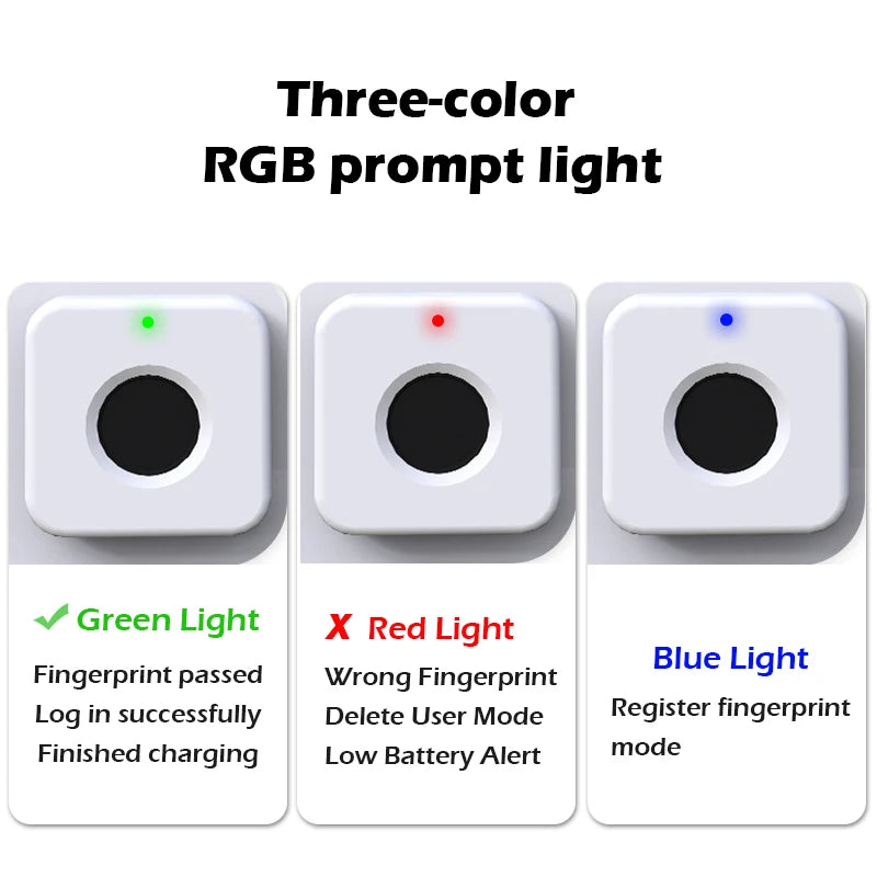 KAK Biometric Fingerprint Lock White Keyless Cabinet Lock Smart Drawer Locks Anti-theft Door Lock Long Standby Time Door Hardwar Vue