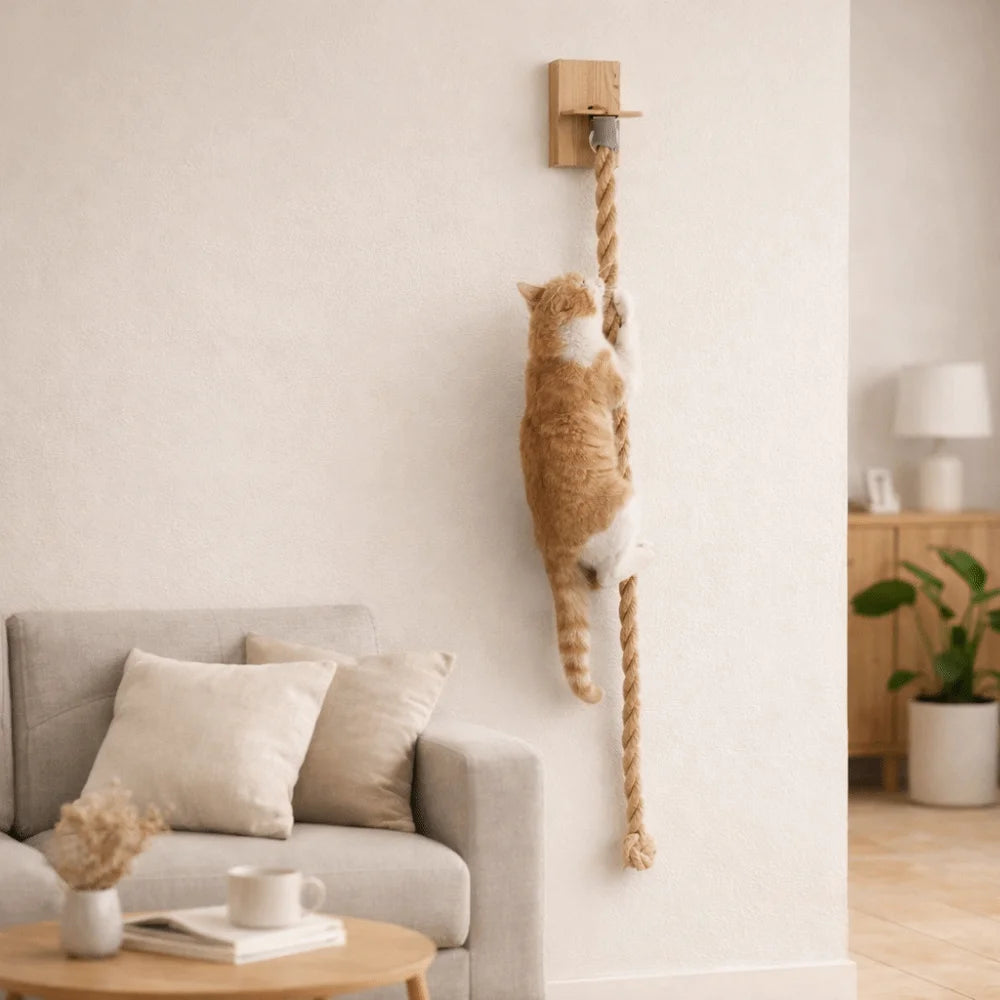 Wear Resistant Cat Scratch Rope Bite Resistant Screw Fixation Sisal Rope Cat Climber Space Saving Cat Climbing Shelf Play Vue