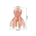 Resin Double Row Octopus Comb Cute Head Massager Hair Care Meridian Scraping Scalp Massage Acupuncture SPA Gua Sha Massage Tool Vue Apricot