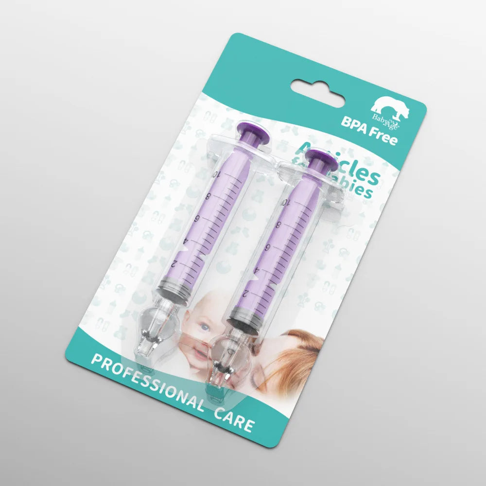 vvocci 2Pcs Baby Nose Washing for Children Tube Syringe Nasal Aspirator Cleaner Baby Nose Cleaner Rhinitis Nasal Washer Needle Vue B251 -Purple 2pcs