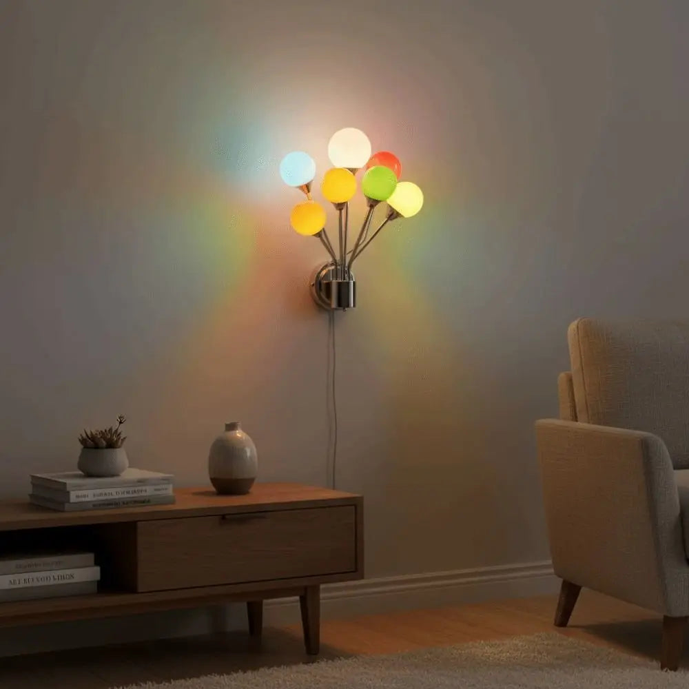 Glass Rainbow Balloon Wall Lamp Ambient Light Creative Design Decorative Wall Mounted Wall Mounted Art Decorative Vue
