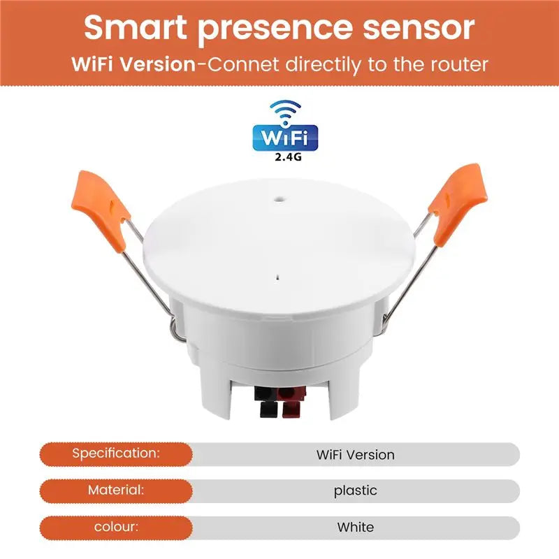 Hot-Wifi-24G Smart Human Presence Sensor With Luminance Detection Accuracy Tuya Intelligent Human Micromotion Sensor Vue