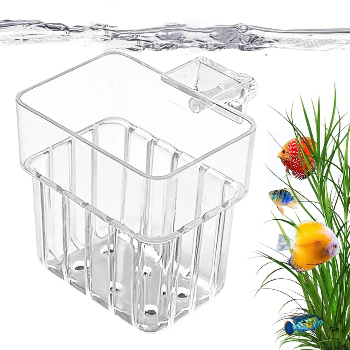 Home Transparent Hanging Aquarium Plant Holder, Hydroponic Planter Pot for Indoor Fish Tank, Water Plant Cultivation Container Vue