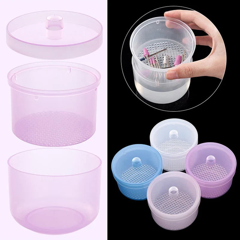 Nail Art Drill Bits Grinding Head Sterilizer Disinfection Box Nail Tool Cleaning Box Manicure Storage Case Clipper Accessories Vue