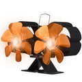 Dual Head 6 Blade Heat Powered Stove Fan with Carrying Handle and Overheating Protection Portable Heat Fan Vue Golden
