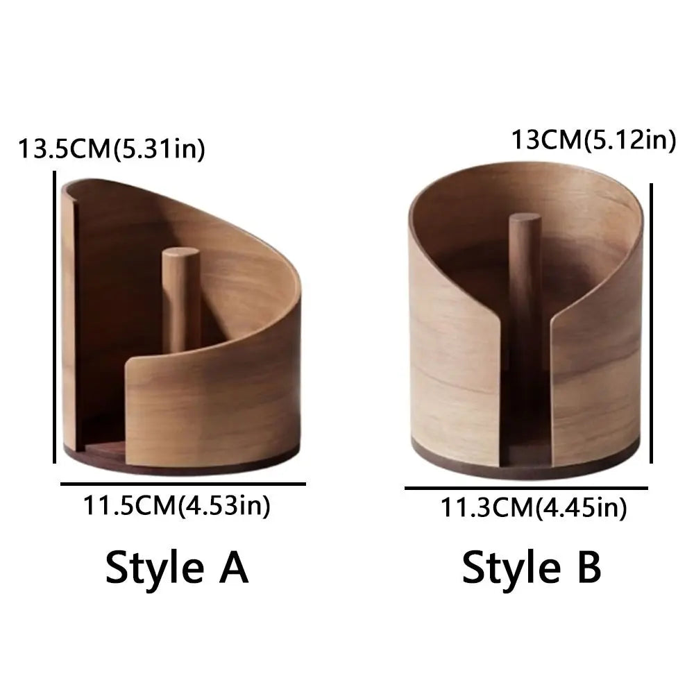 Large Capacity Wooden Paper Towel Holder Natural Wood Stable Paper Roll Rack Anti Slip Base Minimalist Retro Napkin Holder Vue