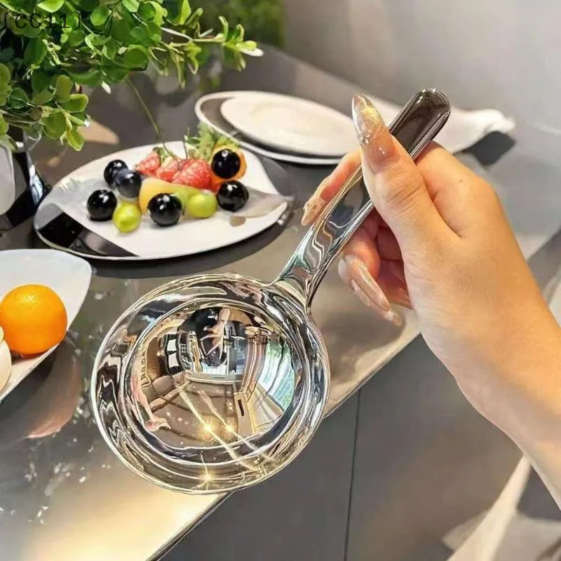 〔CC11〕Stainless Steel Deepen Tablespoons Soup Ladle Short Handle Large Ramen Bouillon Spoon Kitchen Tableware Cooking Utensils Vue