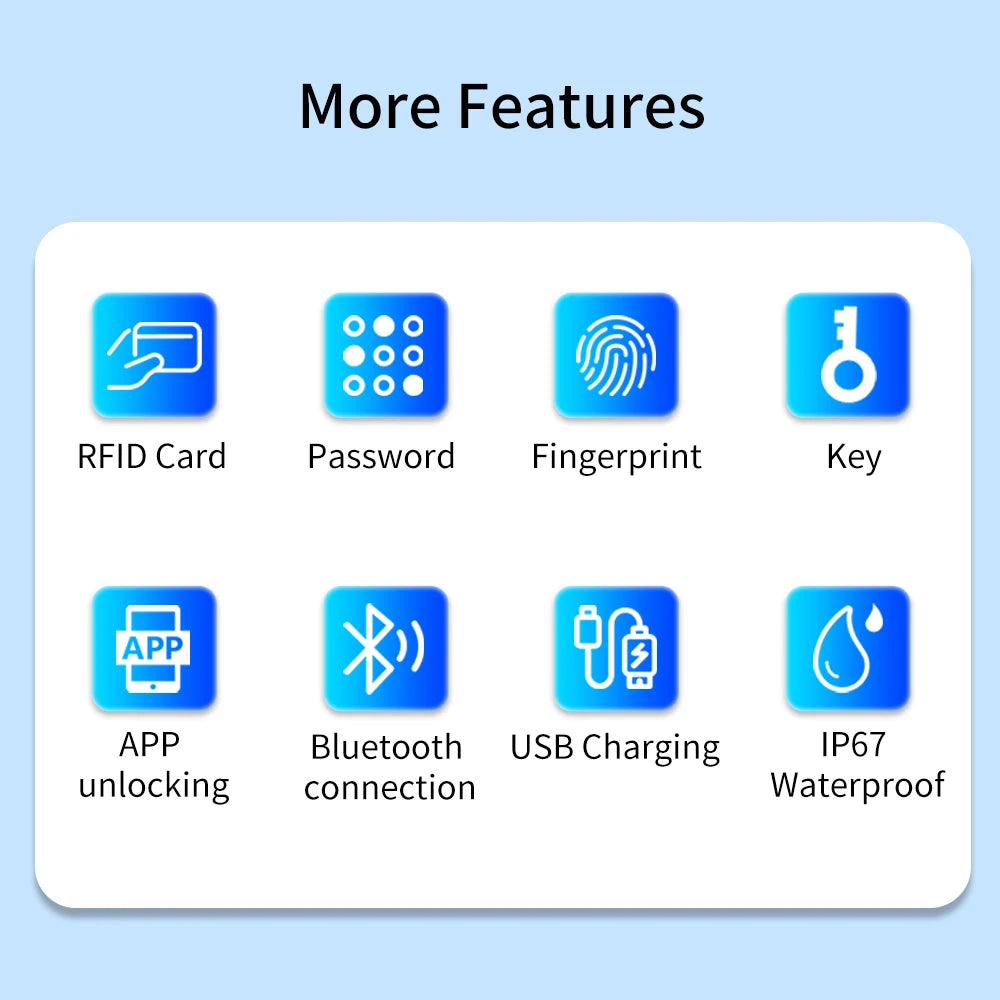 Bluetooth Smart Padlock Aluminum Alloy Fingerprint Password RFID Card Mechanical Key Unlock ElectronicLock For Gym LockerCabinet Vue
