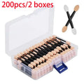 Wholesale 50/100/200pcs length factory eyeshadow sponge eyeshadow disposable double-sided container brush applicators including Vue 200pcs of 2 boxes