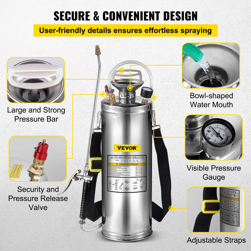 10L Stainless Steel Knapsack Hand-Pump Sprayer – Garden & Cleaning Knapsack Garden Sprayer Vue