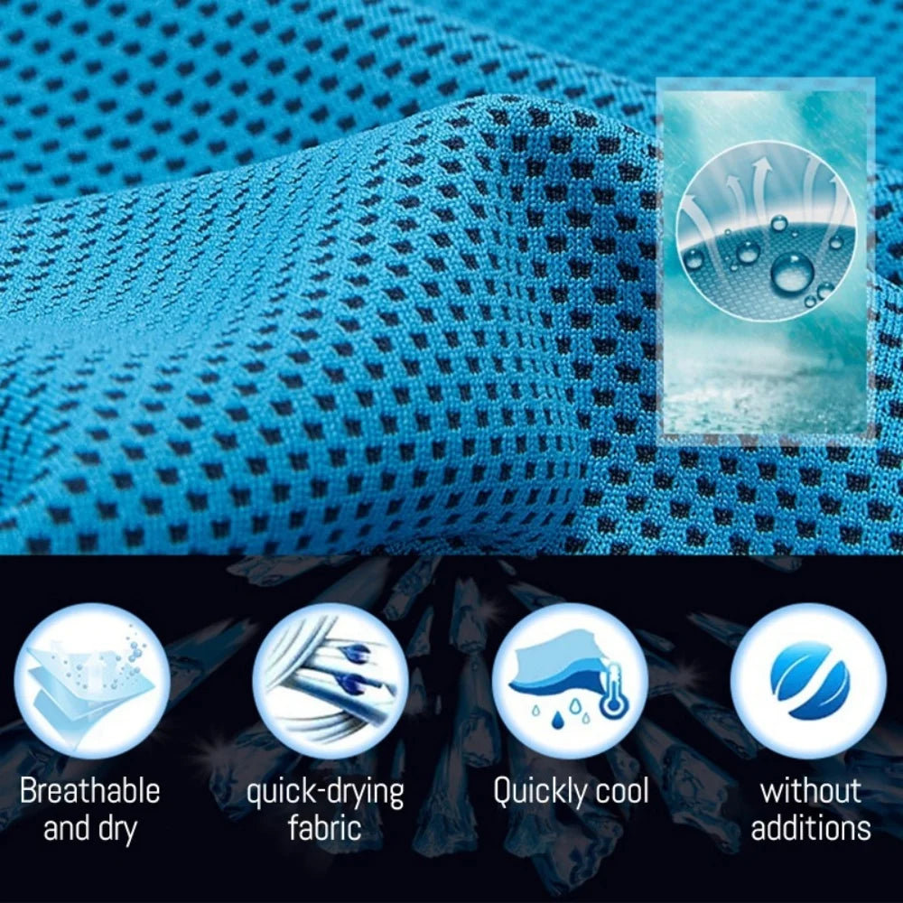 Portable Mini Silica Gel Set Cold Towel Polyester Fiber Outdoor Cooling Towel Fitness sports gym Running quick Dry Cool Towel Vue