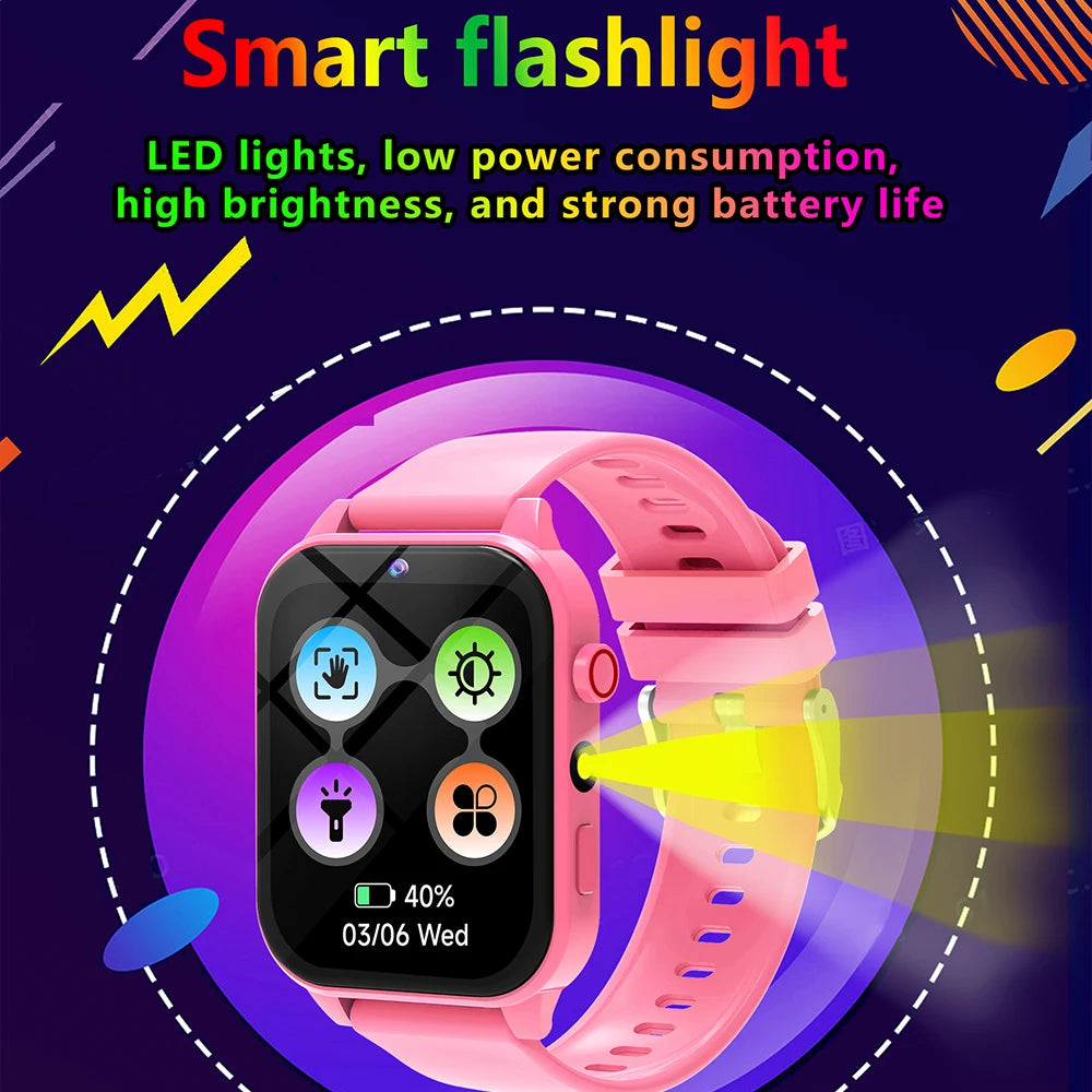 Smart Watch Games for Kids 18 Puzzle Games Sleep Monitoring Alarm Clock Learning Clock Digital Smartwatch Children Boy Girl Gift Vue