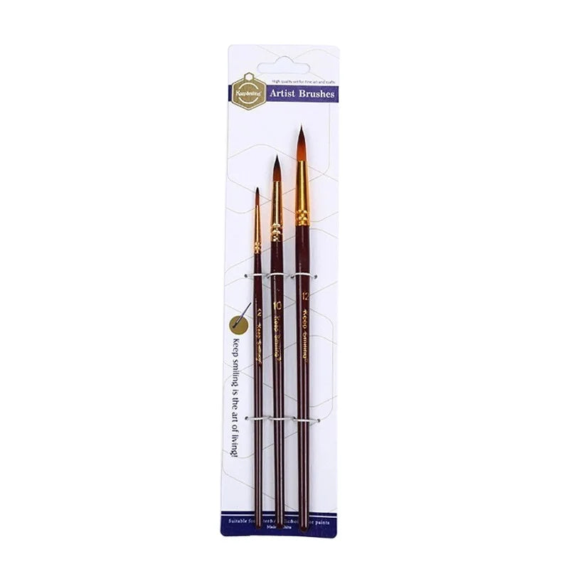 Professional Face Body Art Brush Nylon Artist Brush for Painting Acrylic Oil Watercolor Gouache Vue HS3-LINER BROWN China Mainland