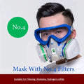 Multi-Function Gas Dust Mask With Safety Glasses Gas Respirator Filters Work Safety For Painting Pesticide Spraying Woodwork Vue Mask No4