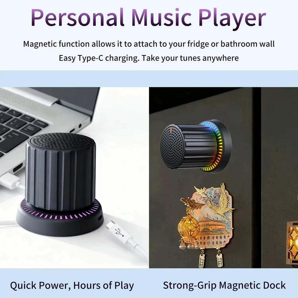 Waterproof Bluetooth Speaker With Colorful LED Lights Strong magnetic Cup Portable Mini Bluetooth Speaker Vue