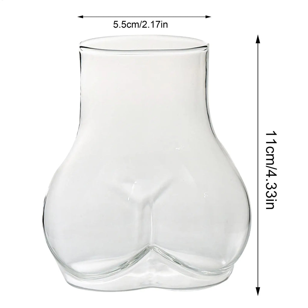 450ml Creative Body Shape Drinking Glass Novelty Butt Cup for Coffee, Milk, Beer, Wine, Cocktails, Fun Home Bar Decor, Gift Idea Vue