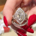 Huitan Marquise CZ Bridal Ring Set – Elegant Women's Wedding Jewelry Bridal Ring Set Vue T0481 9
