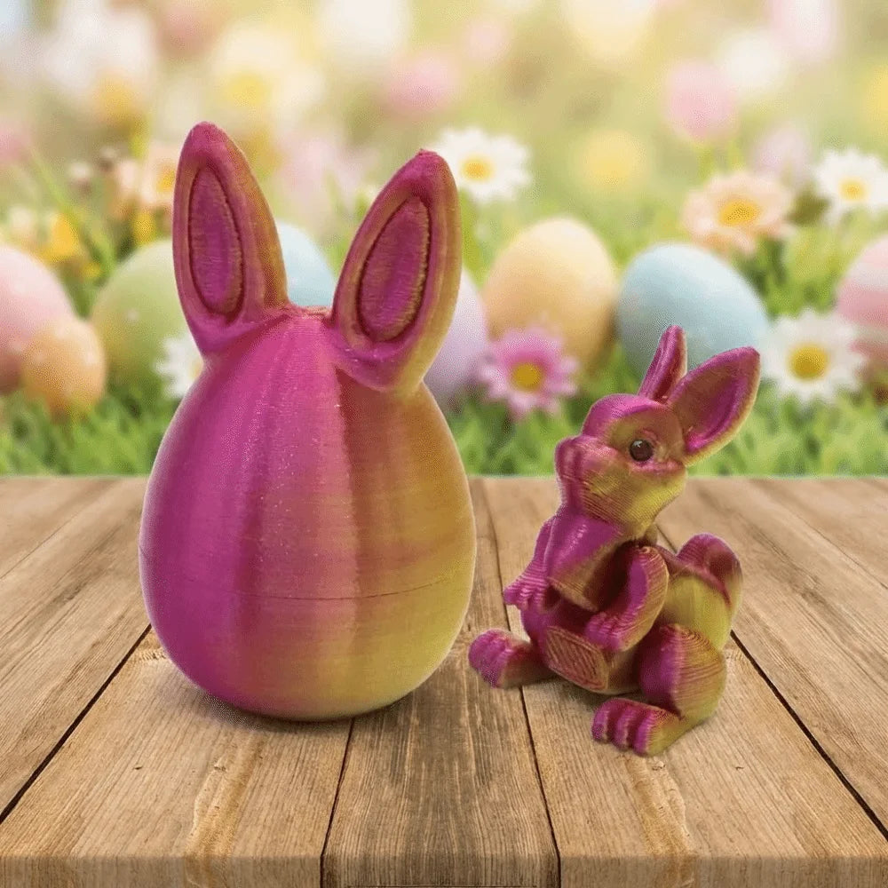 Creative 3D Printed Rabbit Egg PLA Joint Movable Easter Decoration Goodies Filler Colorful Simulation Animal Model Vue