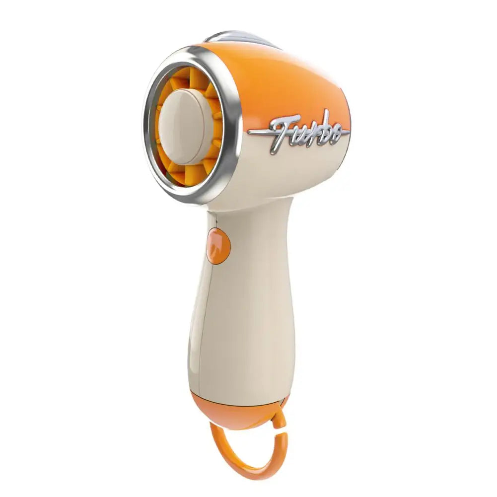 Silent Turbine High-speed Home Handheld Type-C Charge Fan Mini Cooling Electric Fan Portable Super Powerful Wind Electric Fan Vue Orange