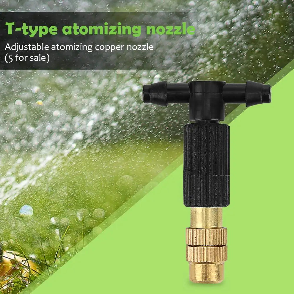 Adjustable Copper Misting Nozzles 4/7 Drip Irrigation – 5 Pack Irrigation Spray Nozzles Vue