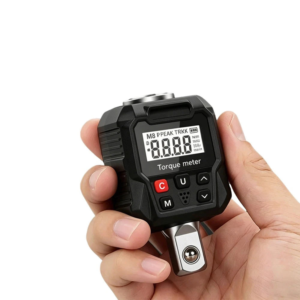 Digital Torque Meter 17-340Nm Electronic Torque Tester Adapter 4 Units Switch LED Buzzer Alarm for Auto Motorcycle Repair Tool Vue