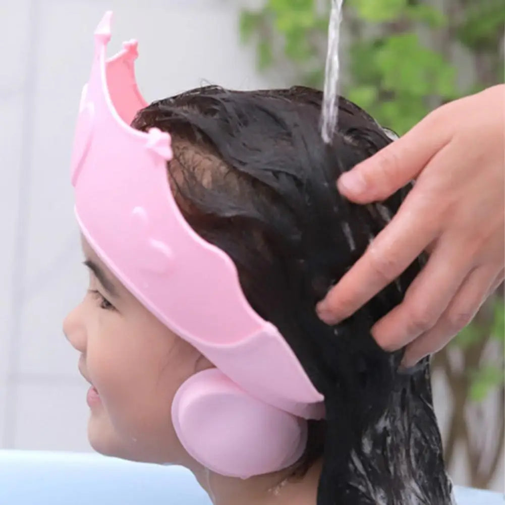 Baby Bathing Shower Shower Soft Cap Adjustable Hair Wash Hat For Kids Ear Protection Safe Children Shampoo Protect Head Cover Vue