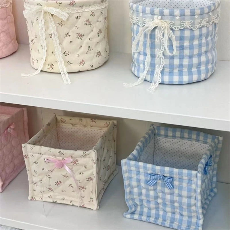 Square Storage Basket Desktop Organizer Storage Basket Box Organizer For Home Table Decor For Women Girls Birthday Gift Vue