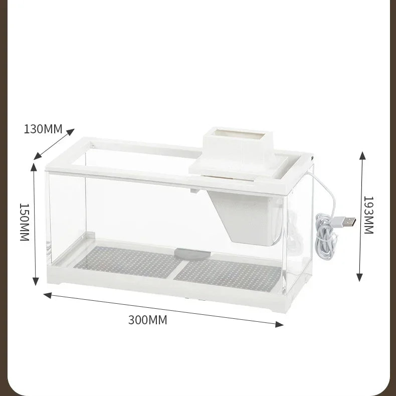 Dreamburgh Desktop Mini Aquarium Tank with LED Light & Filter Desktop Aquarium Vue