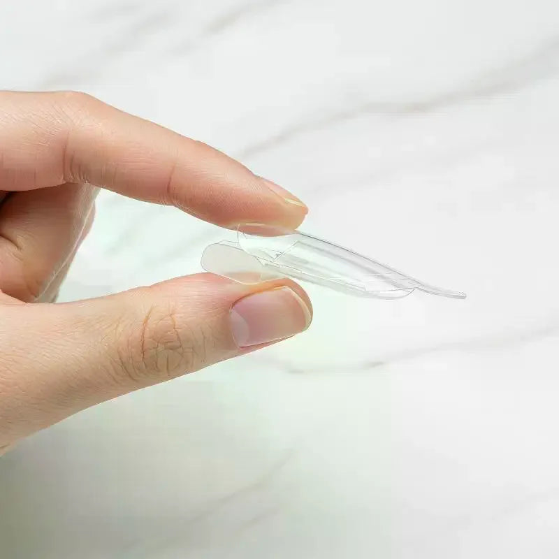 30pcs Nail Clear Rocket Shape Sandwich Dual Nail Forms Reusable Full Cover Dual Nail Molds Top & Bottom Quickly Extend Nails Vue