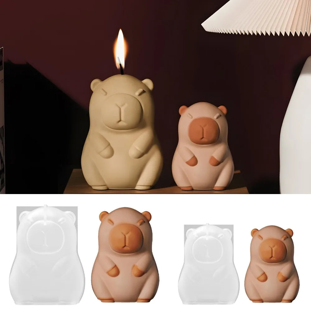 Standing Capybara Scent Candle Silicone Mold 3D Animal Resin Plaster Making Supplies Handmade Drip Glue Car Decor Birthday Gifts Vue