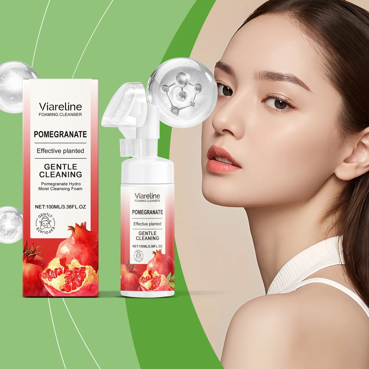 Pomegranate Foaming Facial Cleanser - Gentle Facial Cleanser with Refreshing, Rich Foam for Moisturization Vue