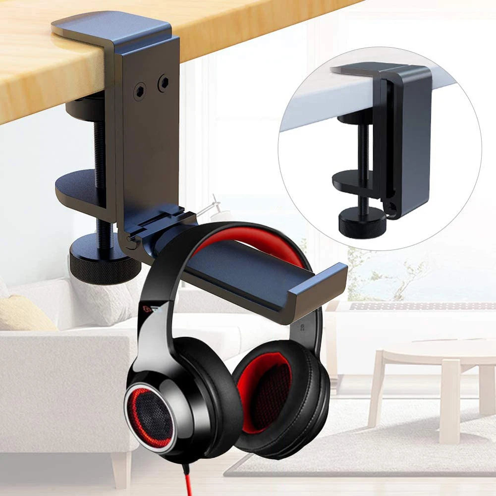 Foldable Under-Desk Headset Holder | Adjustable Clamp Mount Headset Stand Vue