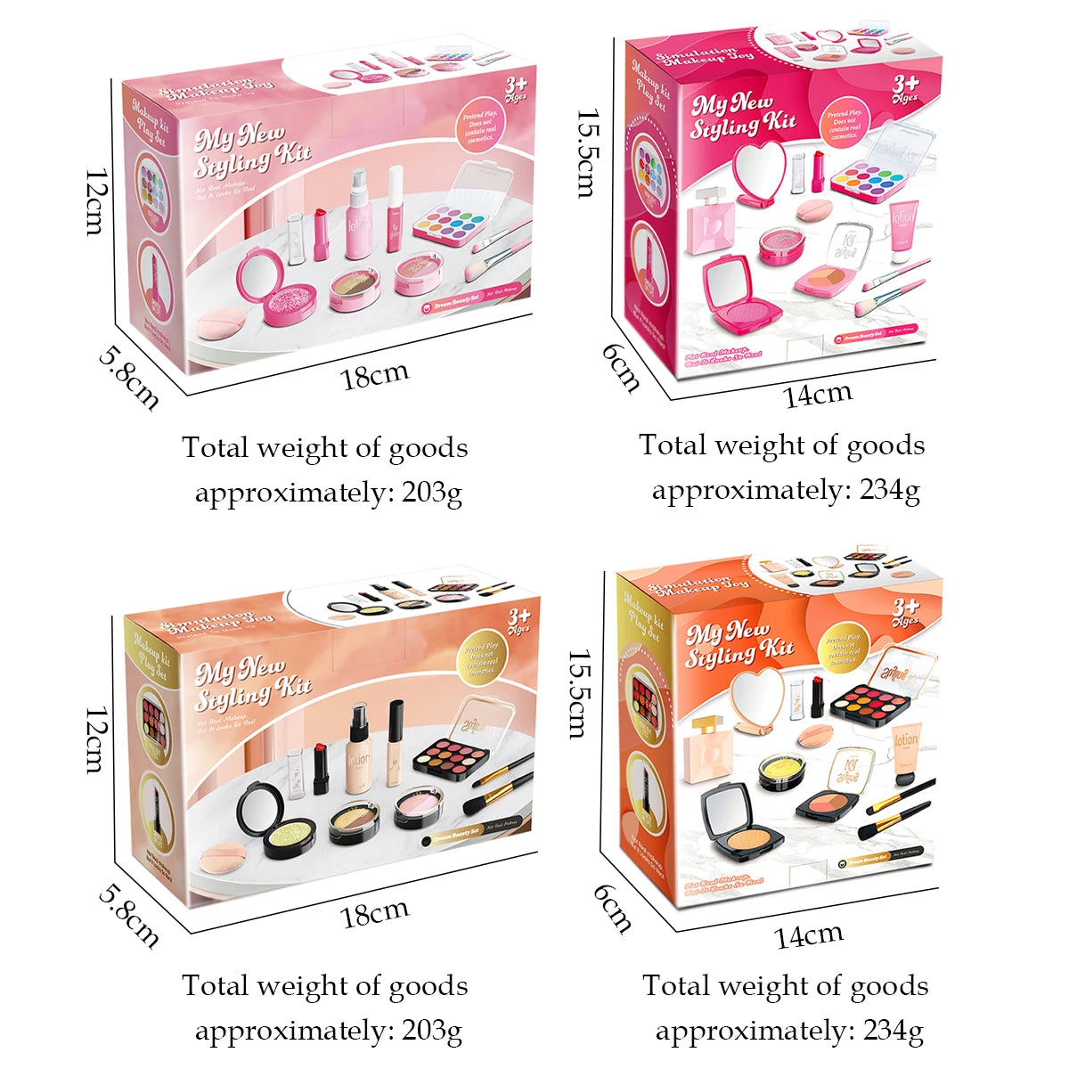 Simulated Makeup Toys, Play Cosmetics Girl Gifts Fake Makeup Set Toy Simulated Lipstick Powder Blusher Not Real Makeup for Kids Vue