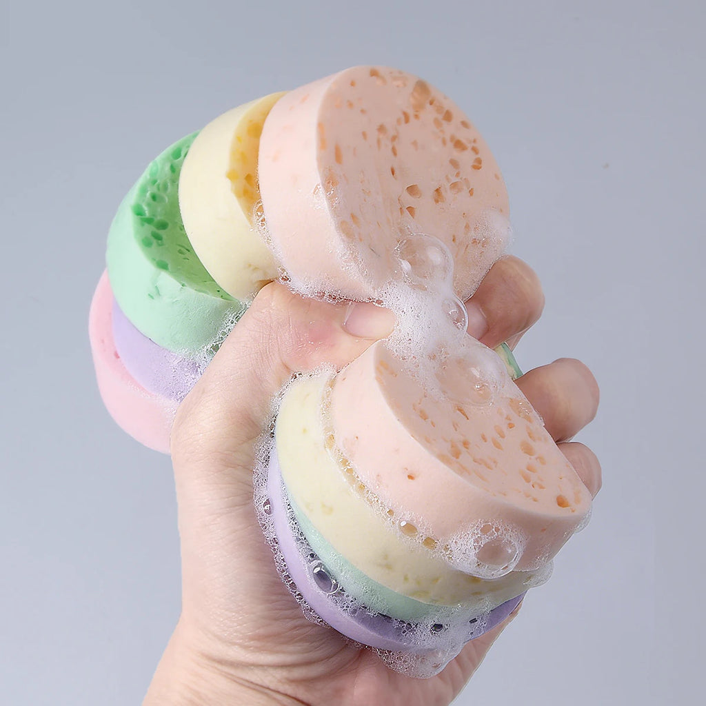Hot Sale Deep Clean Facial Cleansing Puff,Multicolor Oval Porous Soft Sponge Reusable Exfoliating Face Sponges for Daily Facial Vue