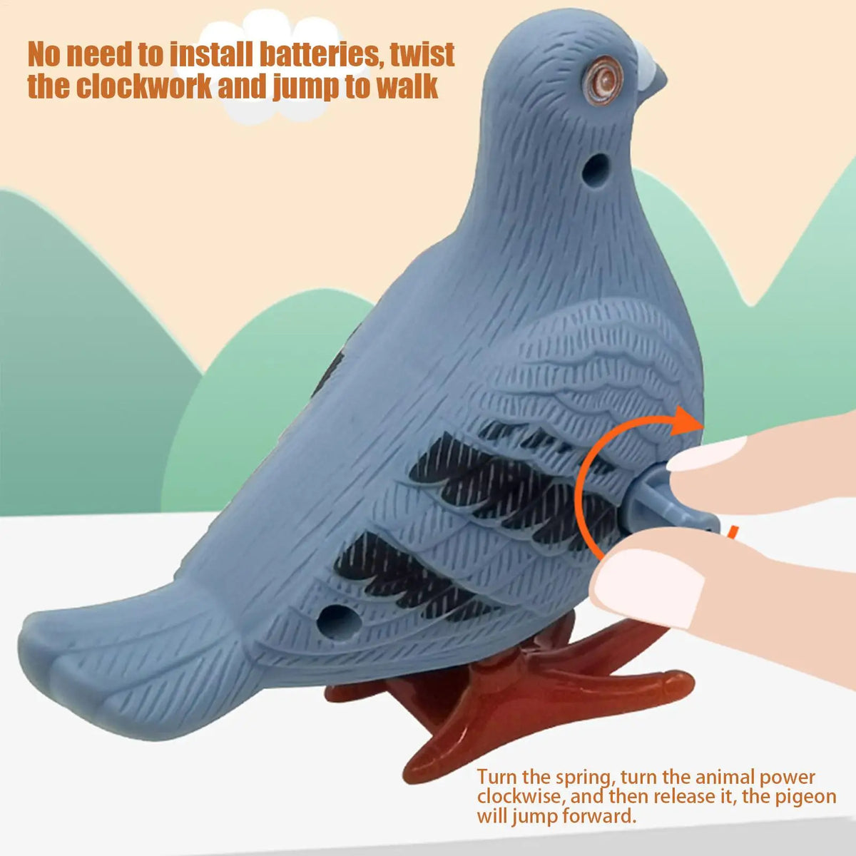 1pcs Wind Up Pigeon Toy, Vintage Clockwork Simulation Bird, Retro Walking Novelty Toy Gift for Kids Children Party Favors Vue